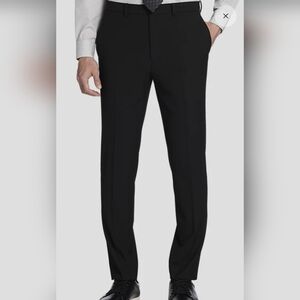 Men's Calvin Klein 36 x 34 Black Slim Fit, Flat Front Dress Pants